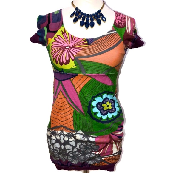 Desigual Dresses & Skirts - ❌Sold!❌ Desigual Floral Knit Mini Dress Size Small